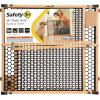 imageSafety 1st Bamboo Baby Gate for Doorways No Drill Gate with Door Dog Gates Fits 28quot42quot 24quot High Bamboo and BlackBamboo Gate
