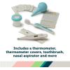 imageSafety 1st Deluxe Baby Healthcare and Grooming Kit Pyramids Aqua Newborn Baby Essentials One Size 24 PiecesArctic Blue
