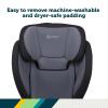 imageSafety 1st Grow and Go 2in1 Booster Car Seat with ComfortWings Converts HighBack to Backless 19quot Wide Fits 3 Across Lightweight Foldable EasyClean Cup Holders 40100 lbs Black SandBlack Sand