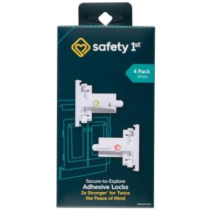 imageSafety 1st  SecuretoExplore Adhesive Cabinet Locks Baby Proofing Child Locks for Cabinets and Drawers 4 Locks White4 Locks