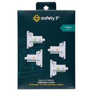 imageSafety 1st  SecuretoExplore Adhesive Cabinet Locks Baby Proofing Child Locks for Cabinets and Drawers 4 Locks White8 Locks