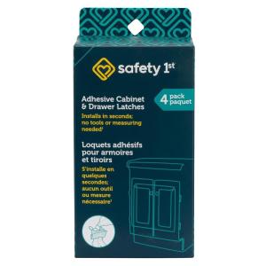 imageSafety 1st Adhesive Cabinet 8 Piece Latch White4 Count Pack of 1