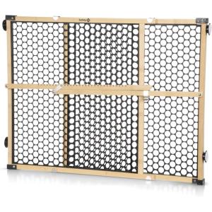 imageSafety 1st Bamboo Baby Gate for Doorways No Drill Gate with Door Dog Gates Fits 28quot42quot 24quot High Bamboo and BlackBamboo Gate