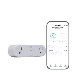 imageSafety 1st Connected Dual Smart Outlet  WiFi Plug No Hub Required Independently Controllable Outlets Timer ampamp Schedule ETL Certified WiFi Controlled iOS and Android Compatible