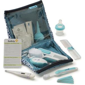 imageSafety 1st Deluxe Baby Healthcare and Grooming Kit Pyramids Aqua Newborn Baby Essentials One Size 24 PiecesArctic Blue