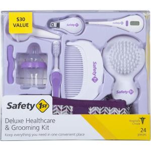 imageSafety 1st Deluxe Baby Healthcare and Grooming Kit Pyramids Aqua Newborn Baby Essentials One Size 24 PiecesPyramids Grape Juice