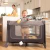 imageSafety 1st 4in1 Portable Play Yard with Bassinet Napper and FlipAway Changer Gray3in1 Bassinet  Napper  and Play Yard